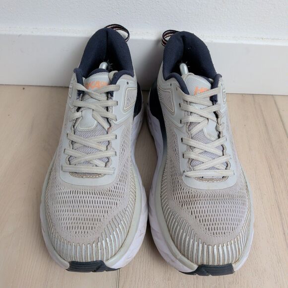 Hoka One One Bondi 7 Shoes Womens 9 Lunar Rock Running Gray Sneakers Athleisure - Picture 6 of 10